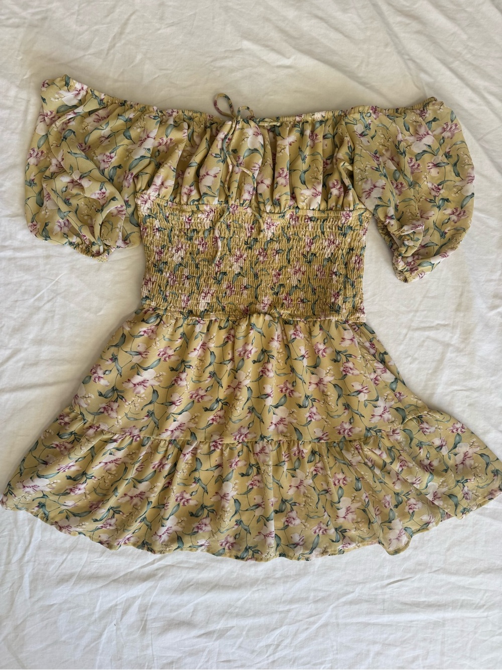SABO boho off shoulder Floral Mini Dress SABO summer dress